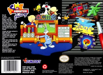 ACME Animation Factory (USA) box cover back